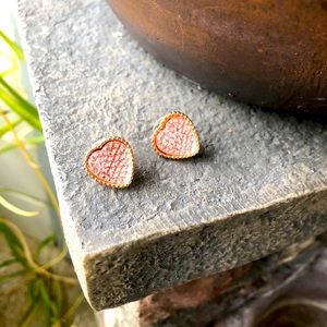 Pink/gold heart earrings! NWOT pretty!✨😍
